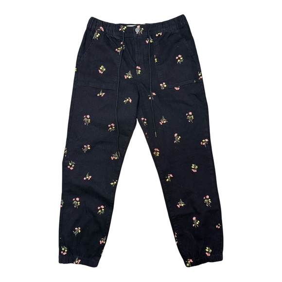 Tinseltown Denim - Tinseltown Black and Pink Cropped Ankle Jeans